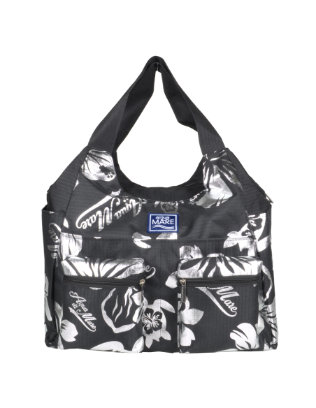BORSA MARE RIB STOP TONDA IBISCUS METAL 100%PL AQUA DI MARE