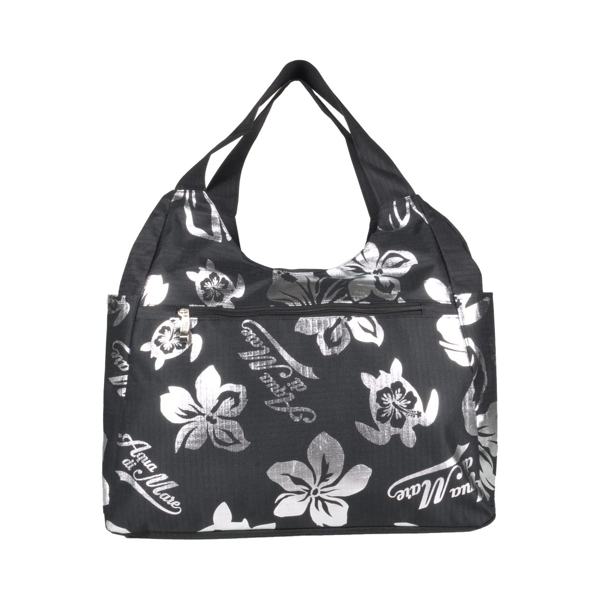 BORSA MARE RIB STOP TONDA IBISCUS METAL 100%PL AQUA DI MARE