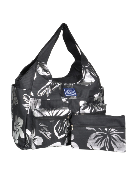 BORSA MARE RIB STOP TONDA IBISCUS METAL 100%PL AQUA DI MARE