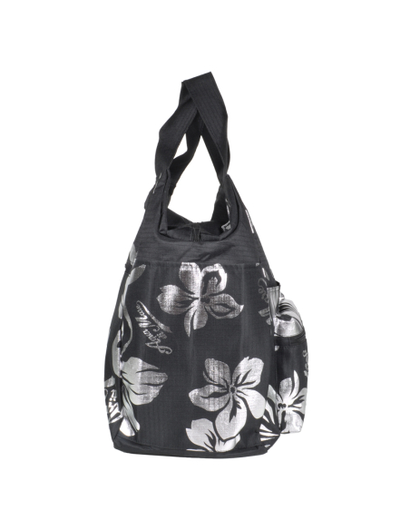 BORSA MARE RIB STOP TONDA IBISCUS METAL 100%PL AQUA DI MARE