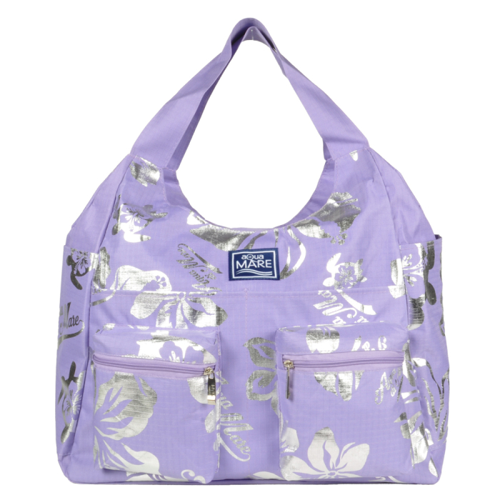 BORSA MARE RIB STOP TONDA IBISCUS METAL 100%PL AQUA DI MARE 2