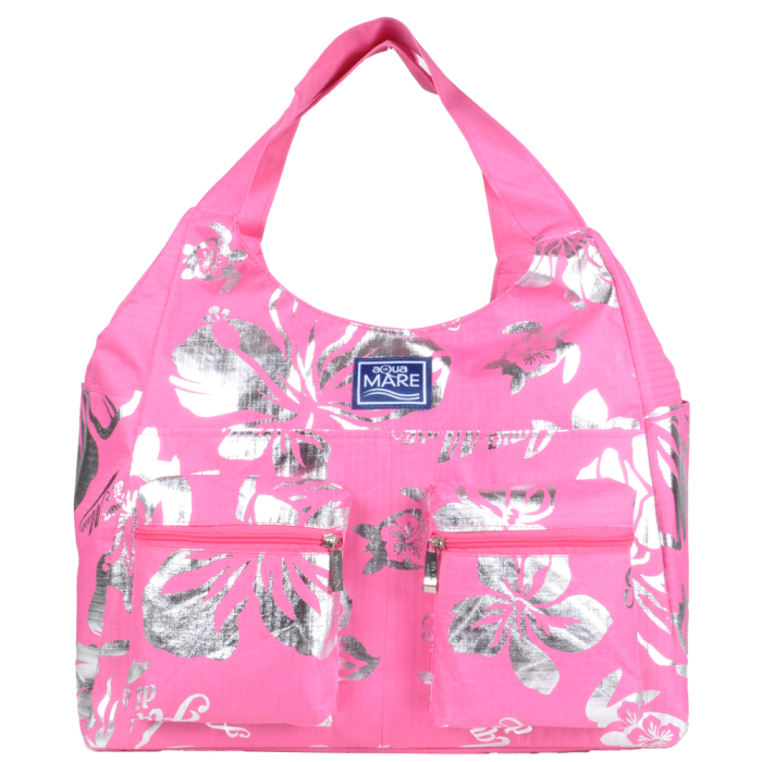 BORSA MARE RIB STOP TONDA IBISCUS METAL 100%PL AQUA DI MARE 2