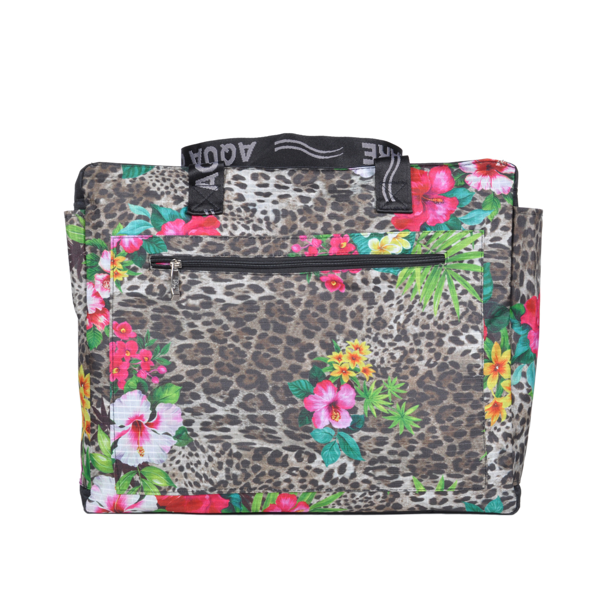 BORSA MARE RIB STOP QUADRATA FANTASIA MACULATA E FIORI 100% PL AQUA DI MARE