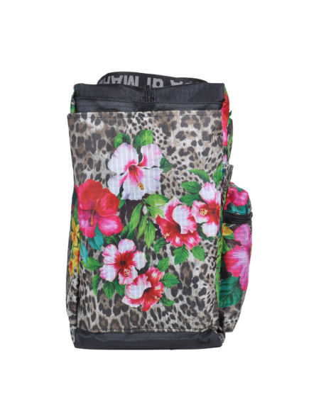 BORSA MARE RIB STOP QUADRATA FANTASIA MACULATA E FIORI 100% PL AQUA DI MARE