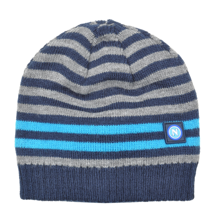 Cappello Cuffia A Maglia Righe Baby 50%pc 50%co Enzo Castellano Ssc Napoli - Imma Italy