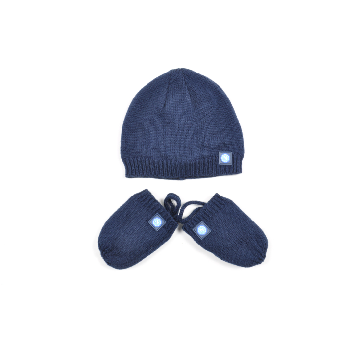 Cappello Maglia Baby Con Guanto Muffola 50%pc 50%pl Enzo Castellano Ssc Napoli - Imma Italy