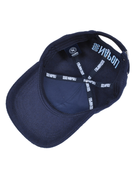 CAPPELLO BASEBALL FELTRO RICAMO AZZURRO 100%PL Enzo Castellano SSC NAPOLI