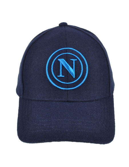 CAPPELLO BASEBALL FELTRO RICAMO AZZURRO 100%PL Enzo Castellano SSC NAPOLI