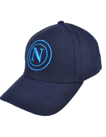 CAPPELLO BASEBALL FELTRO RICAMO AZZURRO 100%PL Enzo Castellano SSC NAPOLI