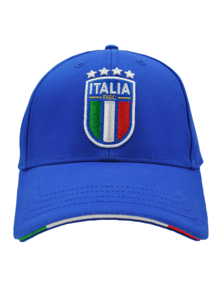 CAPPELLO BASEBALL AZZURRO CON RICAMO 100%CO ITALIA