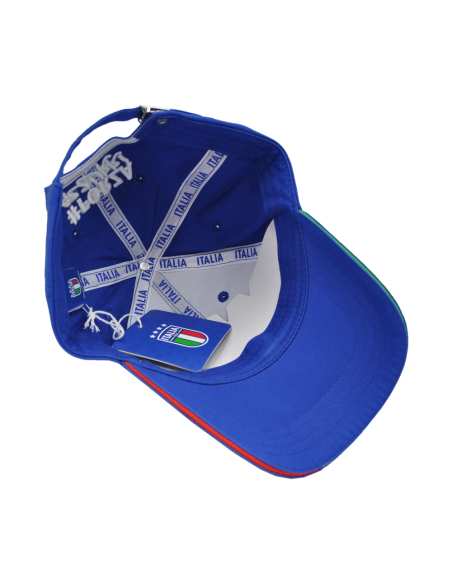 CAPPELLO BASEBALL AZZURRO CON RICAMO 100%CO ITALIA