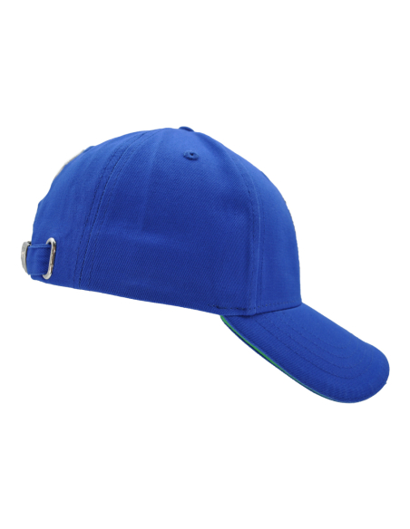 CAPPELLO BASEBALL AZZURRO CON RICAMO 100%CO ITALIA