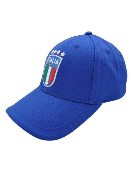 CAPPELLO BASEBALL AZZURRO CON RICAMO 100%CO ITALIA