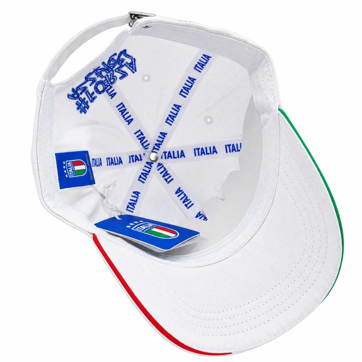 CAPPELLO BASEBALL BIANCO CON RICAMO 100%CO ITALIA