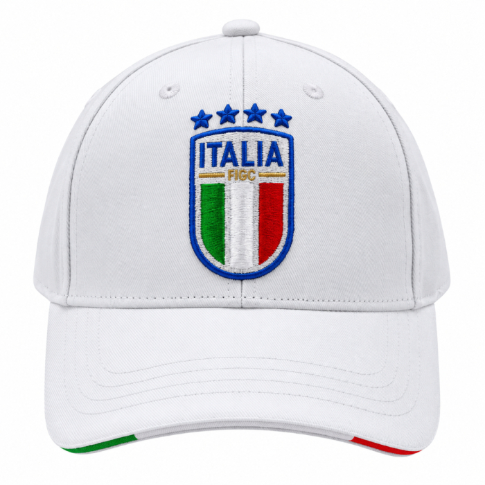 CAPPELLO BASEBALL BIANCO CON RICAMO 100%CO ITALIA
