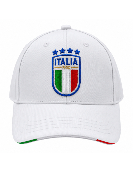 CAPPELLO BASEBALL BIANCO CON RICAMO 100%CO ITALIA
