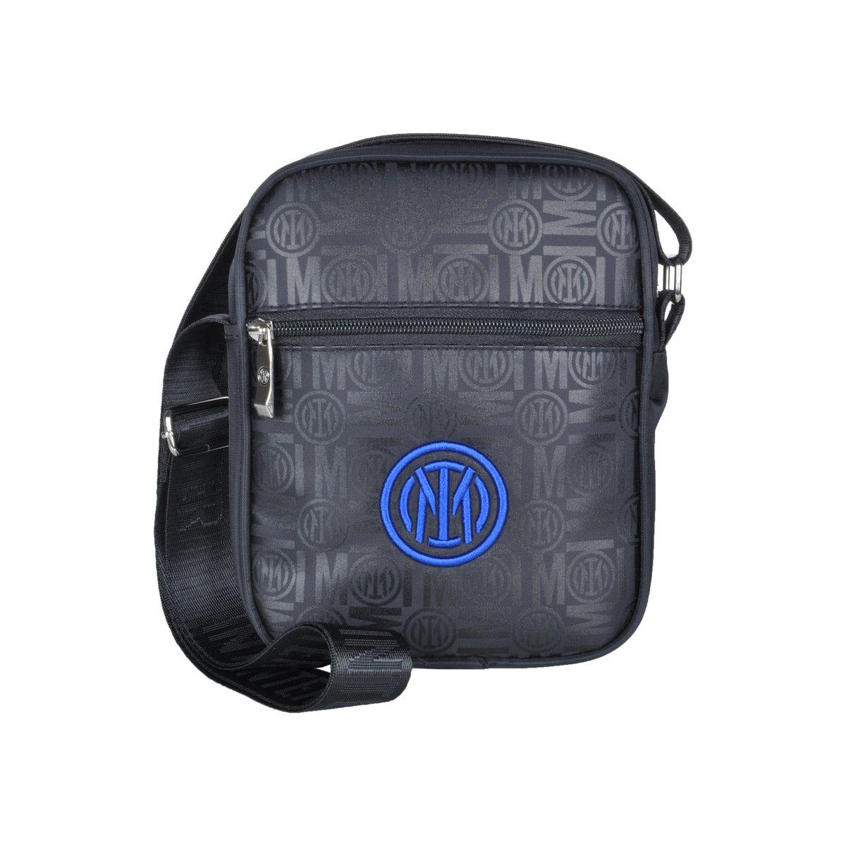 Borsello Grande Stampato Nero Ric Blue 100% Pl Inter - Imma Italy