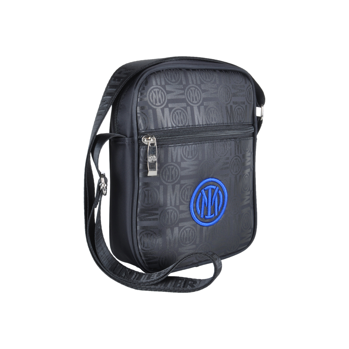 Borsello Grande Stampato Nero Ric Blue 100% Pl Inter - Imma Italy
