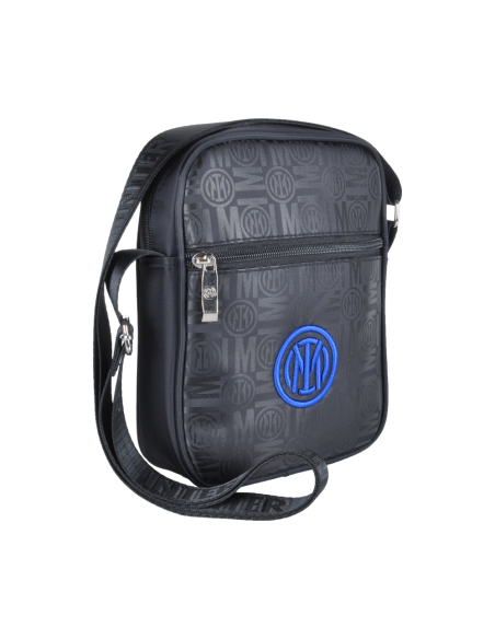 Borsello Grande Stampato Nero Ric Blue 100% Pl Inter - Imma Italy