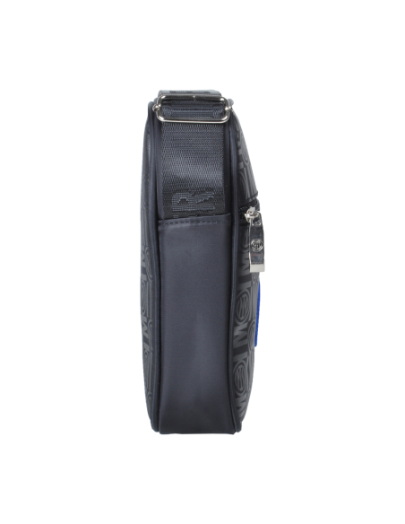 Borsello Grande Stampato Nero Ric Blue 100% Pl Inter - Imma Italy