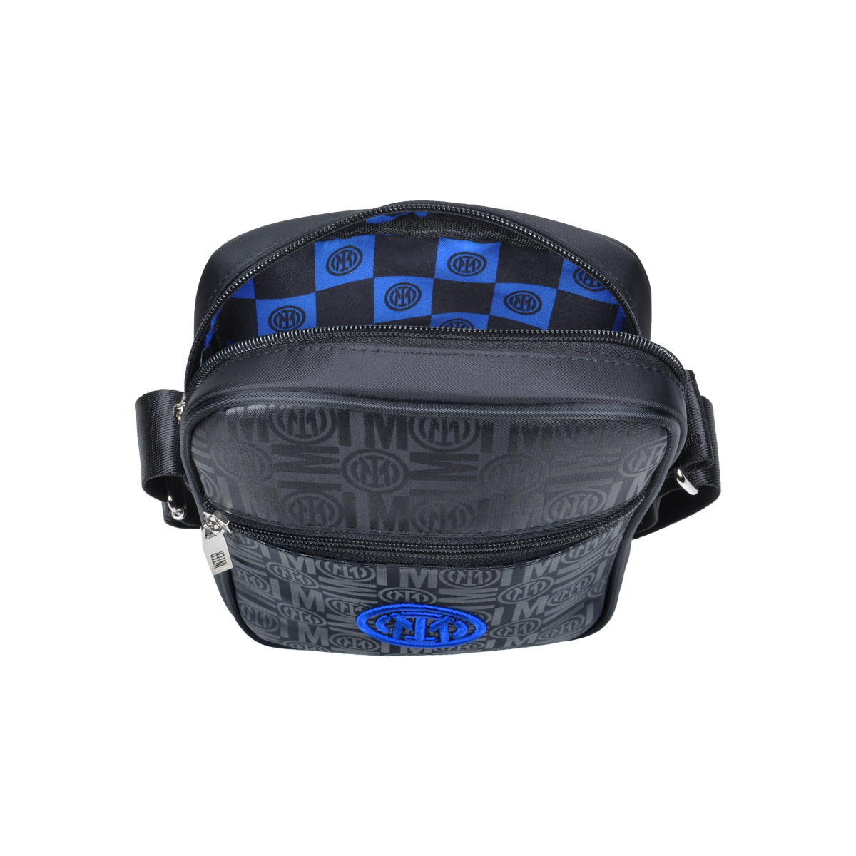Borsello Grande Stampato Nero Ric Blue 100% Pl Inter - Imma Italy