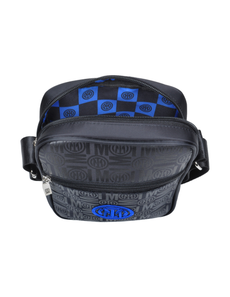 Borsello Grande Stampato Nero Ric Blue 100% Pl Inter - Imma Italy