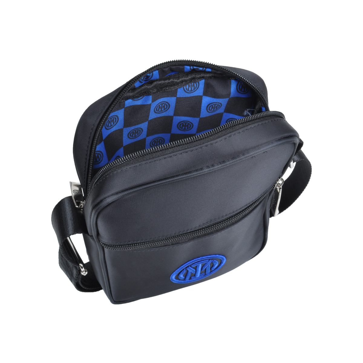 Borsello Grande Nero Ric Blue 100% Pl Inter - Imma Italy