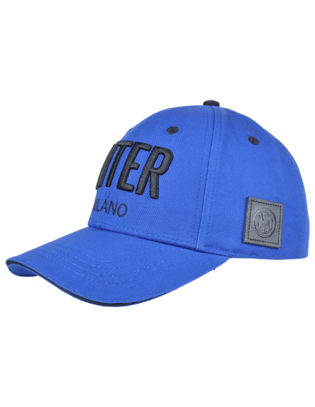 Cappello Baseball Junior Ricamo E Patch Pelle Royal 100%co Inter - Imma Italy