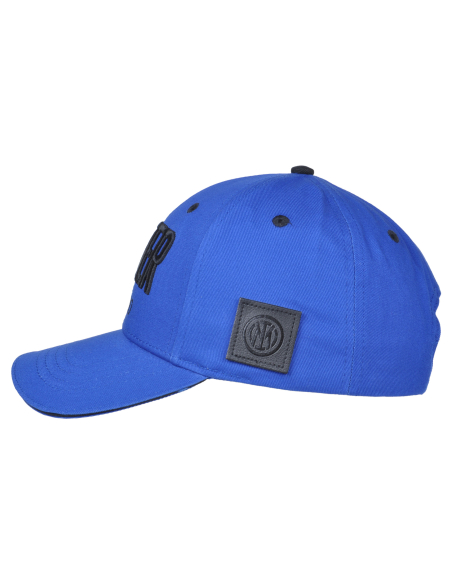 Cappello Baseball Adulto Ricamo E Patch Pelle Royal 100%co Inter - Imma Italy