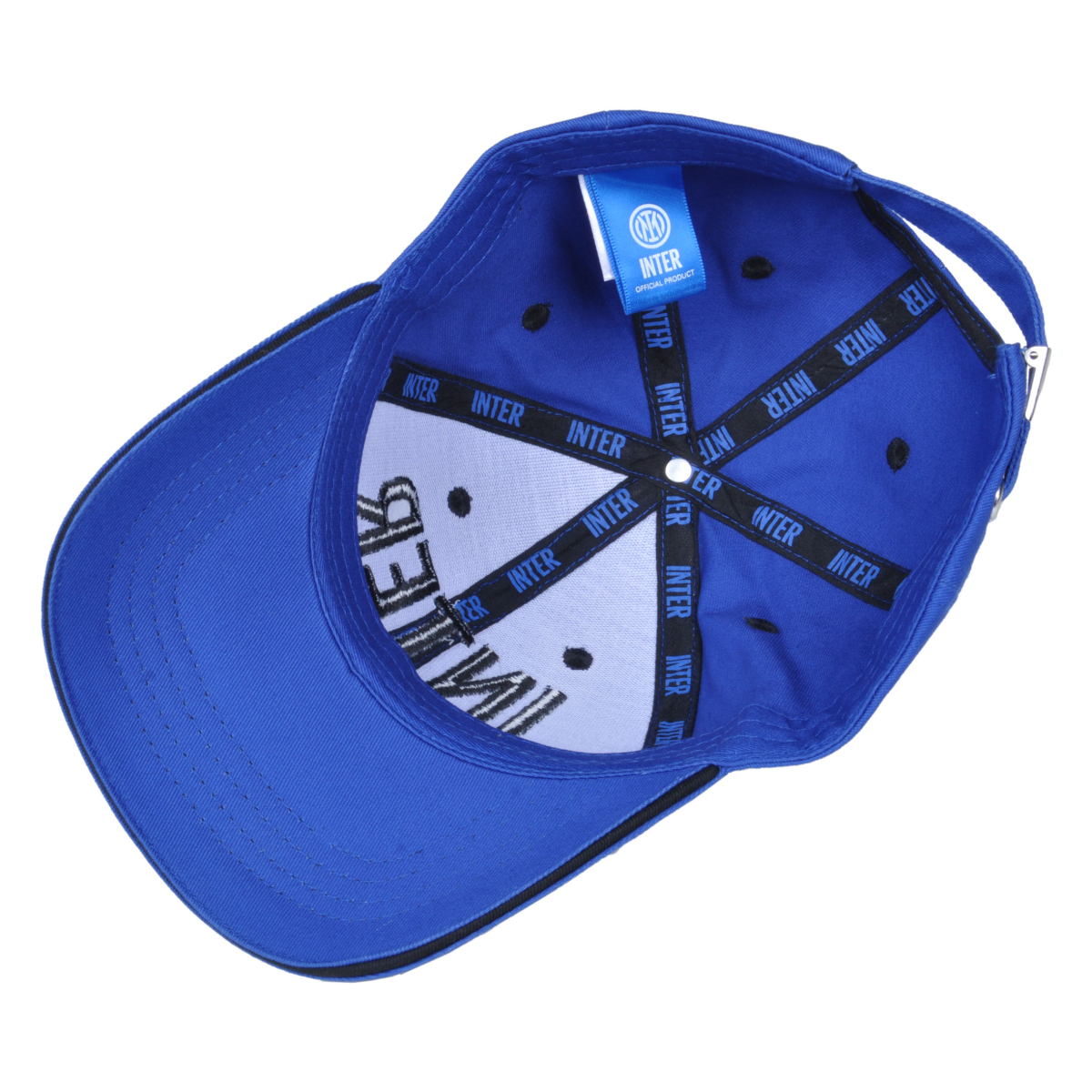 Cappello Baseball Adulto Ricamo E Patch Pelle Royal 100%co Inter - Imma Italy