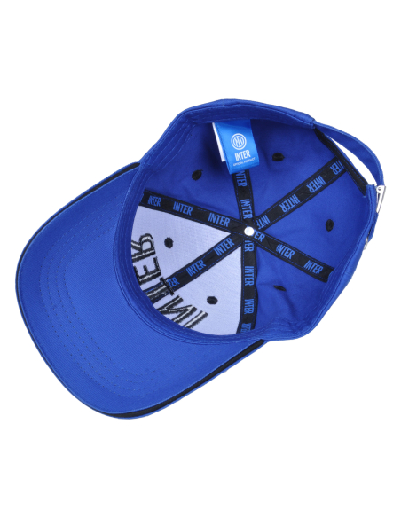 Cappello Baseball Adulto Ricamo E Patch Pelle Royal 100%co Inter - Imma Italy