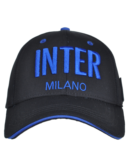 Cappello Baseball Junior Ricamo E Patch Pelle Nero 100%co Inter - Imma Italy