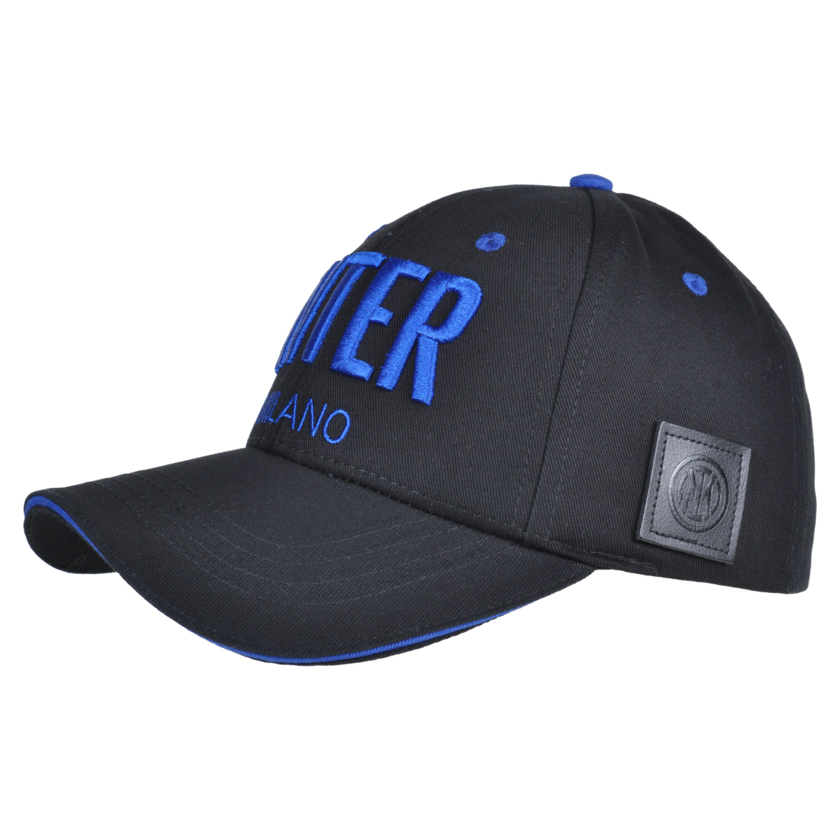 Cappello Baseball Junior Ricamo E Patch Pelle Nero 100%co Inter - Imma Italy