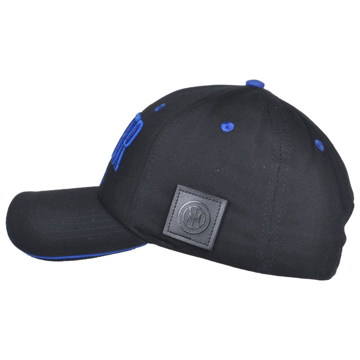 Cappello Baseball Junior Ricamo E Patch Pelle Nero 100%co Inter - Imma Italy
