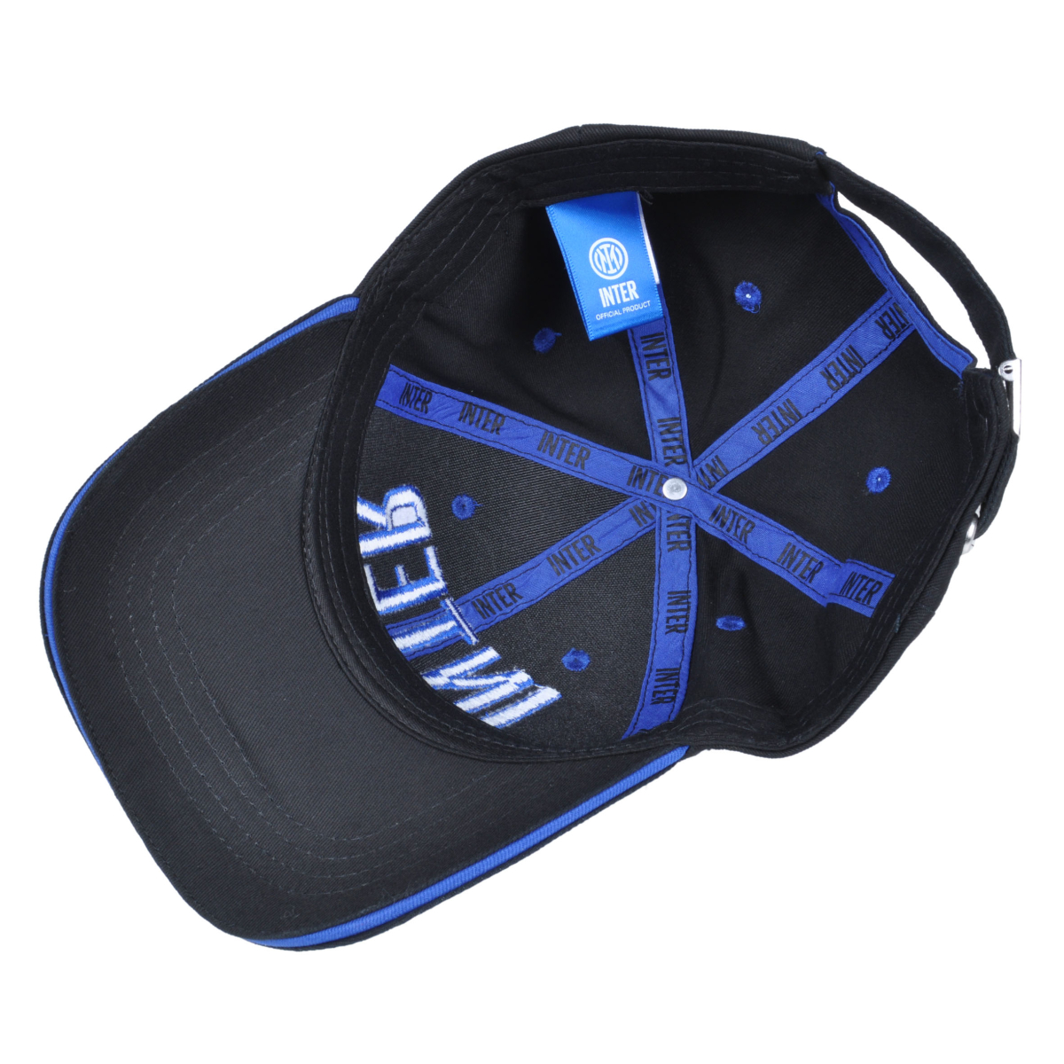 Cappello Baseball Junior Ricamo E Patch Pelle Nero 100%co Inter - Imma Italy