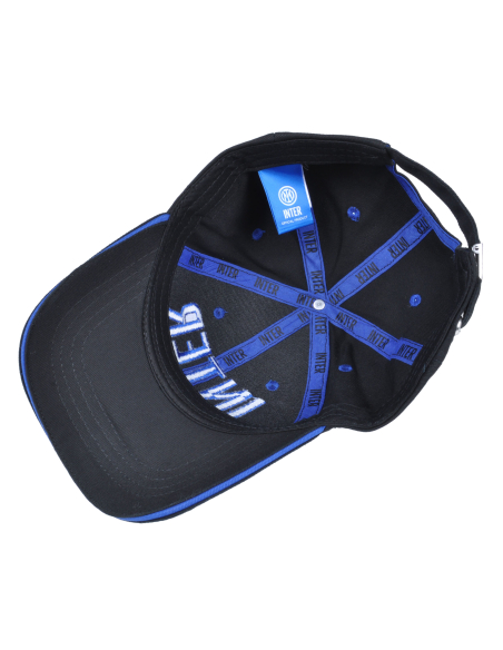 Cappello Baseball Junior Ricamo E Patch Pelle Nero 100%co Inter - Imma Italy