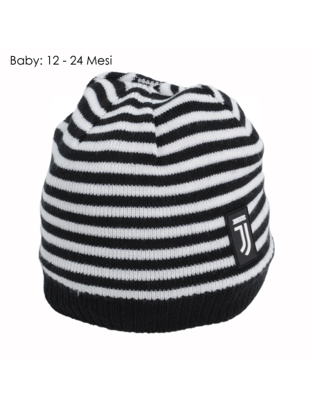 Cappello Cuffia A Maglia Righe Baby 50%pc 50%co Juventus - Imma Italy