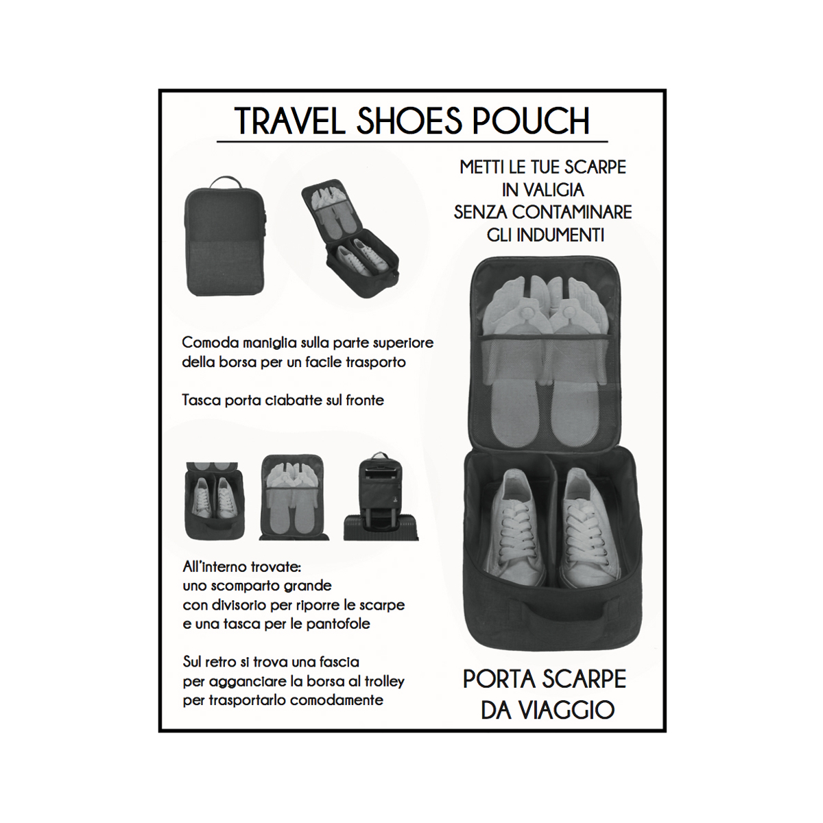 Portascarpe Travel 100%pl Lazio - Imma Italy