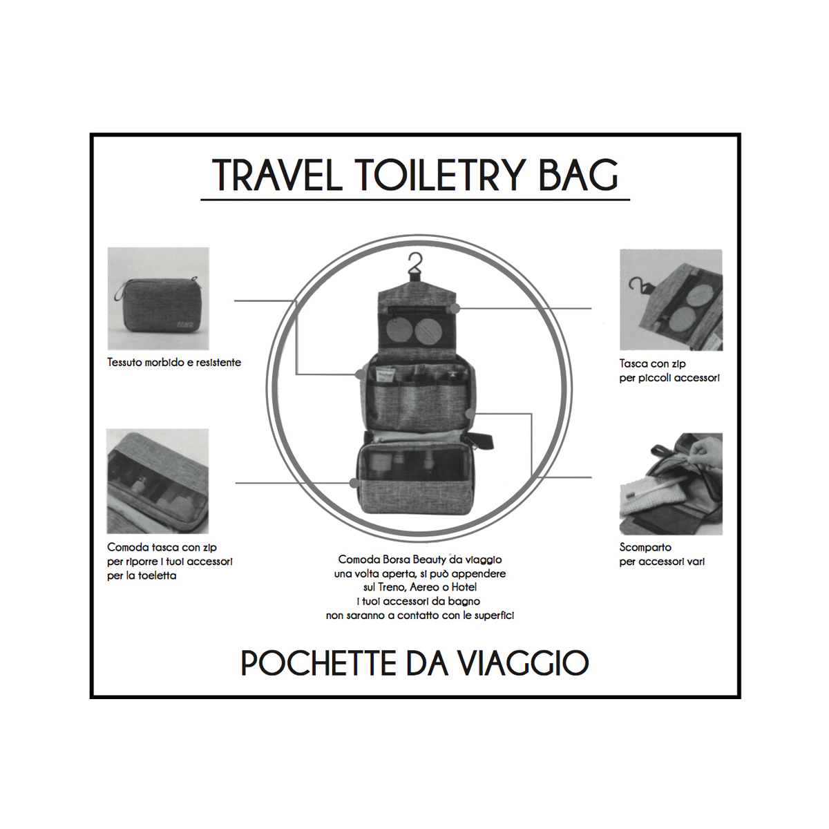 Pochette Travel 100%pl Lazio - Imma Italy