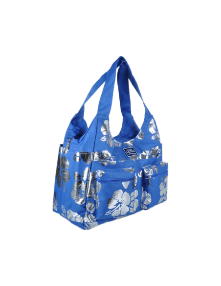 Borsa Mare Rib Stop Tonda Ibiscus Metal 100%pl Aqua Di Mare - Imma Italy