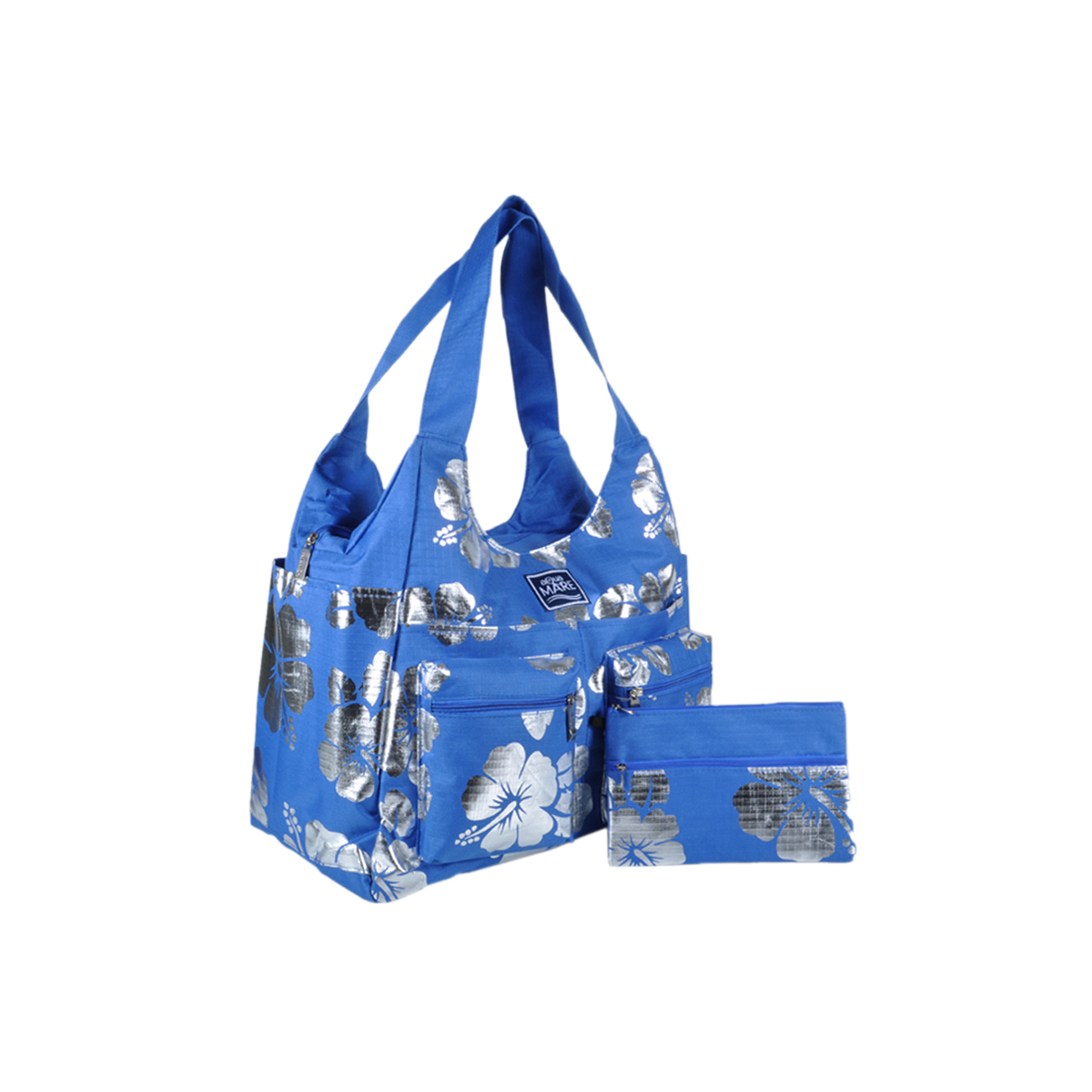 Borsa Mare Rib Stop Tonda Ibiscus Metal 100%pl Aqua Di Mare - Imma Italy