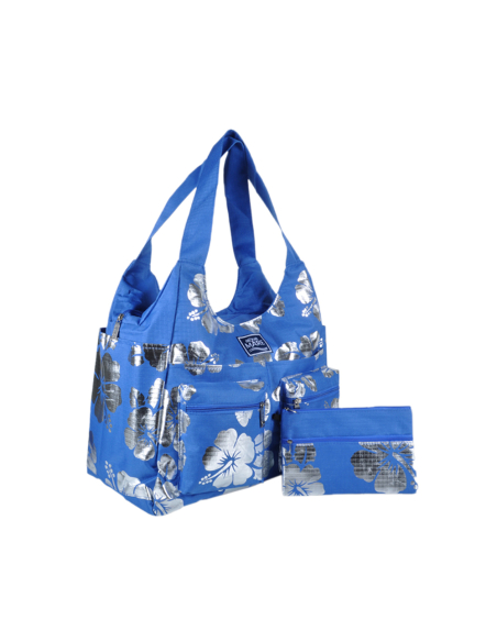 Borsa Mare Rib Stop Tonda Ibiscus Metal 100%pl Aqua Di Mare - Imma Italy