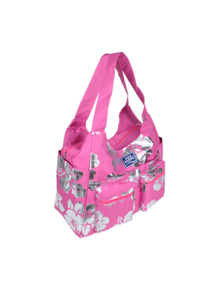 Borsa Mare Rib Stop Tonda Ibiscus Metal 100%pl Aqua Di Mare - Imma Italy