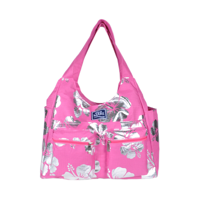 Borsa Mare Rib Stop Tonda Ibiscus Metal 100%pl Aqua Di Mare - Imma Italy