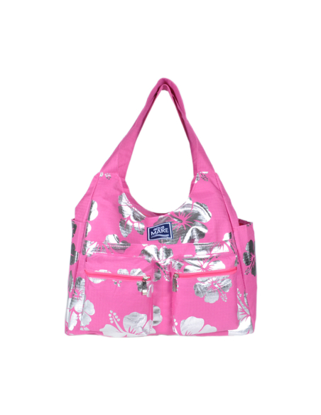 Borsa Mare Rib Stop Tonda Ibiscus Metal 100%pl Aqua Di Mare - Imma Italy