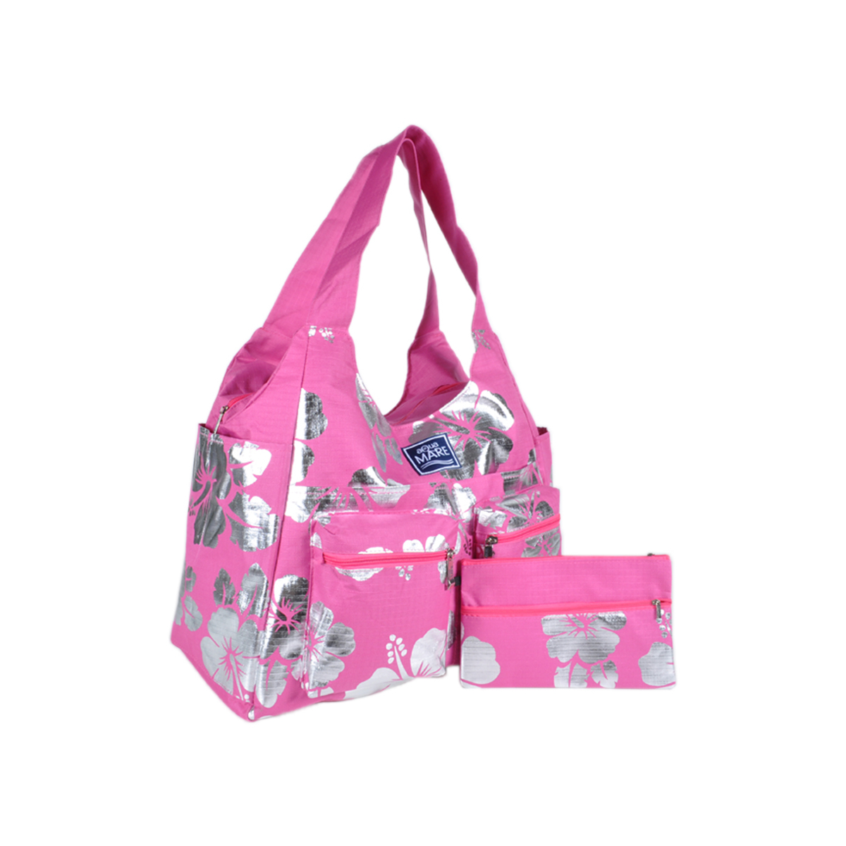 Borsa Mare Rib Stop Tonda Ibiscus Metal 100%pl Aqua Di Mare - Imma Italy