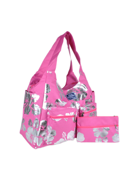Borsa Mare Rib Stop Tonda Ibiscus Metal 100%pl Aqua Di Mare - Imma Italy