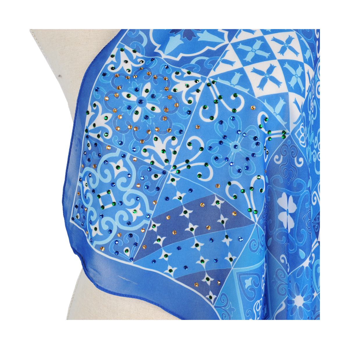 Pareo Georgette Dis 3 Hq 100%pl Aqua Di Mare - Imma Italy