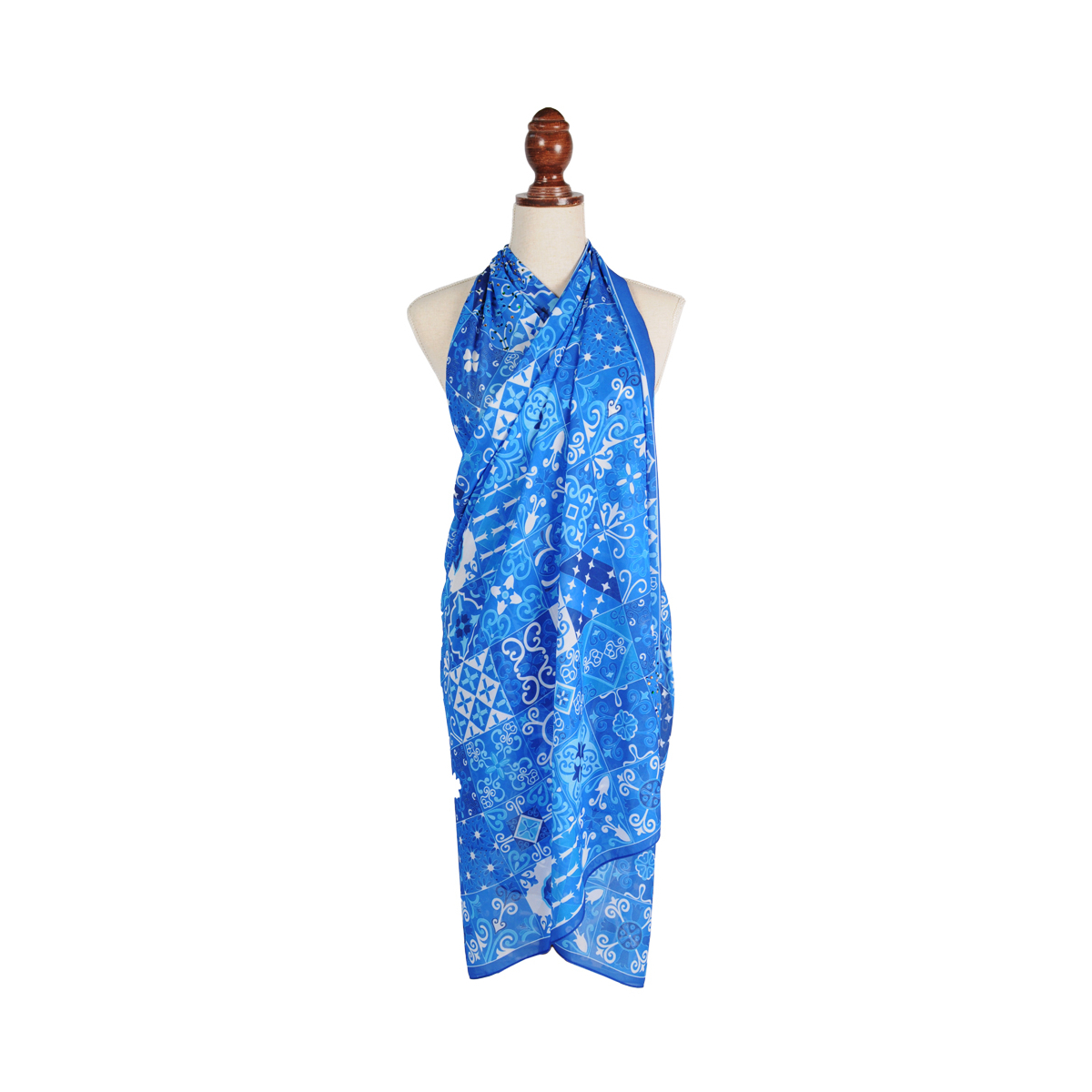 Pareo Georgette Dis 3 Hq 100%pl Aqua Di Mare - Imma Italy