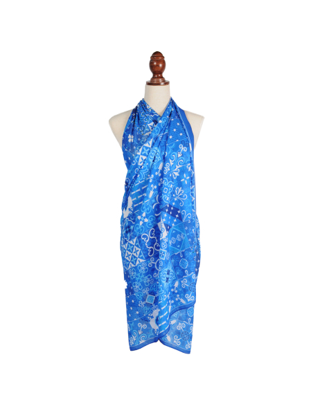 Pareo Georgette Dis 3 Hq 100%pl Aqua Di Mare - Imma Italy